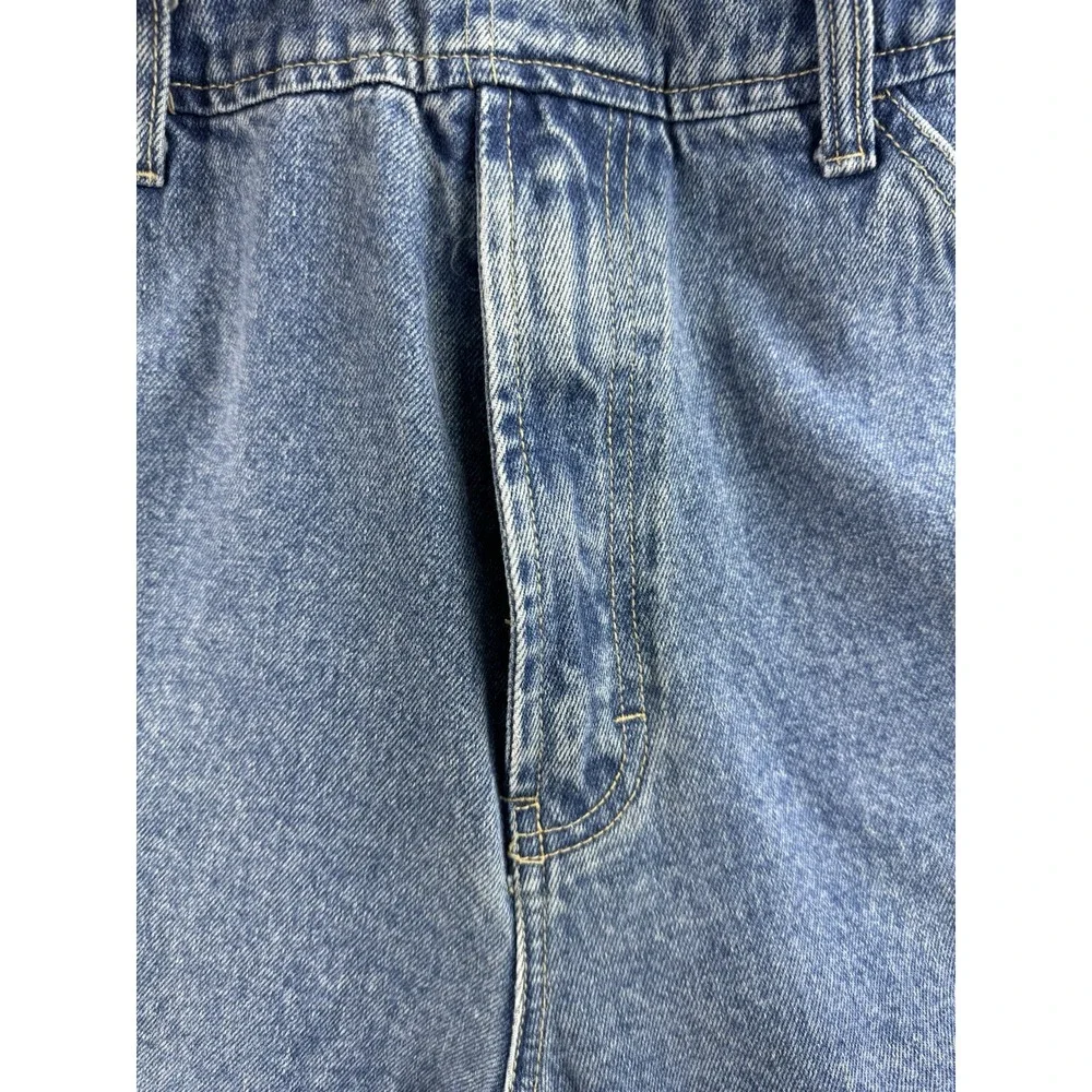 VINTAGE PACO Jeans Bib Overalls Wide leg BLUE DENIM Boyfriend SKATER Tag Size‎ S